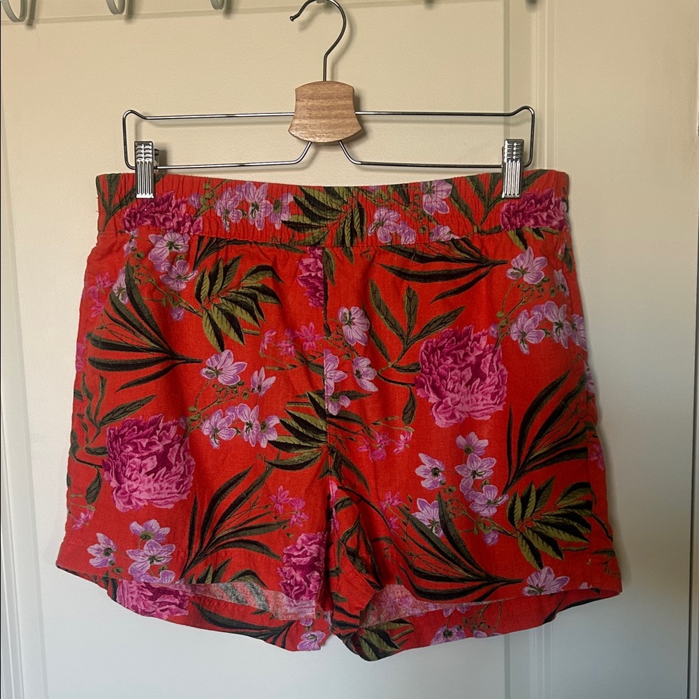 Old Navy orange Floral linen Shorts Size L